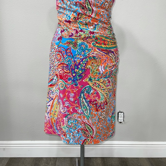 Ralph Lauren Multi Color Midi Stretchy Dress Size M - Picture 5 of 9